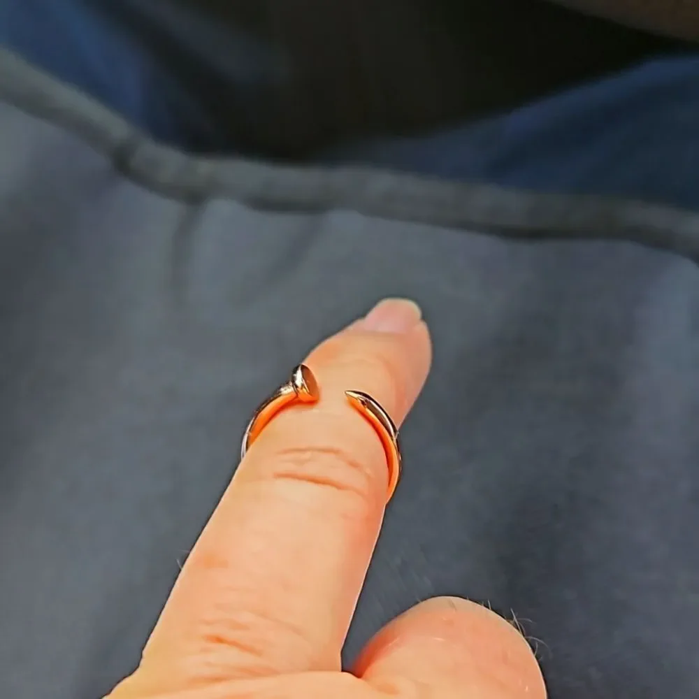 Rose Gold Nail Ring Size 6
